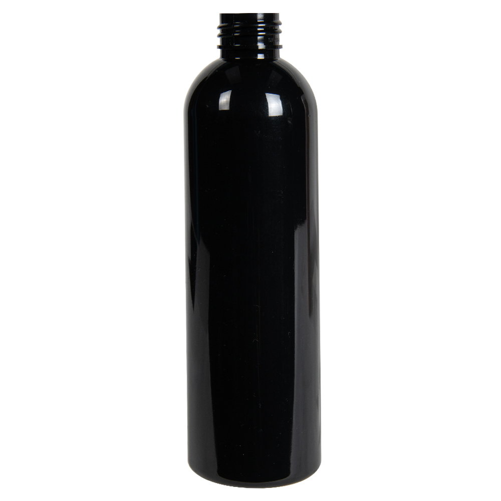 8 oz. Black PET (100% PCR Material) Cosmo Bullet Round Bottle with